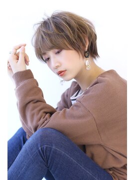 オーロ 緑地公園店(ORO) イメチェンローライトフォギーベージュ小顔ワンサイドショート