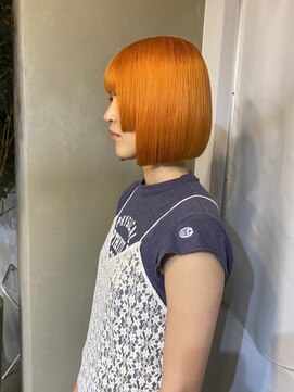 シセイ 青山(SHISEI) オレンジカラー/ぱっつんボブ/ミニボブ［南青山］