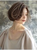 ☆オリーブグレーココアベージュ小顔クラゲヘアー/黒髪/髪質改善