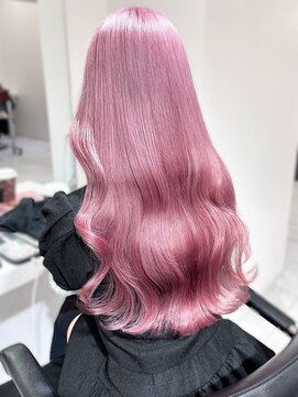 ランテルディ 渋谷(LANTERDIT) ハイトーンピンク ブリーチ ハイトーン 艶髪 ウェーブヘア 20代