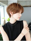 ショート顔周りレイヤーアプリコットオレンジ_F20878