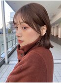 ダークレッド/ストレート/縮毛矯正/ココアブラウン/くびれ