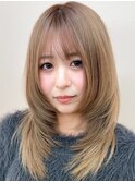 ブリーチハイライト髪質改善ダブルカラーレイヤーカット