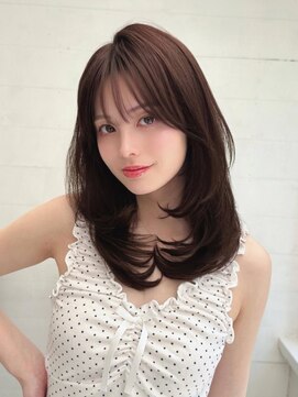 アグ ヘアー フェール 鳳駅前店(Agu hair faire) 《Agu hair》艶感ショコラブラウンくびれミディ