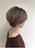 大人可愛い20代30代40代小顔ワンサイドショートボブ丸み前下がり