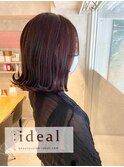 絶妙なワインレッドボルドー×無造作外ハネボブ☆20代30代40代