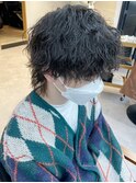 ウルフ×波巻きスパイラル×ツイストパーマ[メンズ]