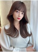 【Lond ambre】五島巨幹 韓国風/くびれヘア/波巻き/チョコレート
