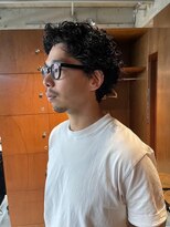 ヨロヘアー(YOLO hair) マッシュ×アップバング×ケアパーマ20代30代