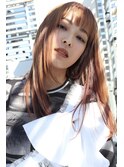 ピンクベージュカラー　ハイトーンロングカラー　10代／20代