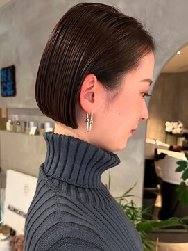 ハウ 心斎橋(how) 20代30代40代小顔ひし形デジタルパーマ前下がりショートボブ