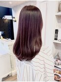 福山市Caaryイルミナカラー艶髪ピンクレッドブラウンカラー