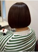ショートボブ 丸みボブ 艶髪 髪質改善 30代40代 ダークブラウン