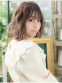 大人可愛いグレーブラウンプードルボブパーマh4大宮30代40代!