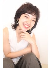 ナトゥーラ 八事店(Natura) パッツン前髪イメチェンブラウン顔回り旬なウルフベース