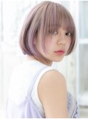 ■モーブセクションカラーぶつ切りボブ214★上尾10代20代30代