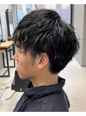 men's/アップバング/ツーブロックマッシュ/束感ショート/波巻き