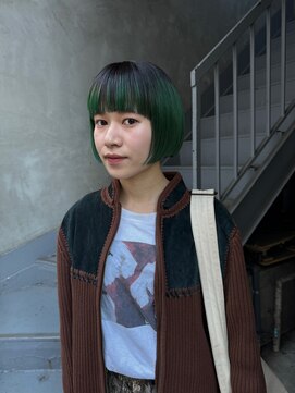 ビビト(bibito) bibito 緑　マッシュボブ　ミニボブ　ワイドバンク　ブリーチ