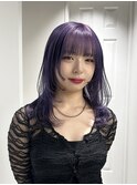 バイオレットカラー+レイヤーカット