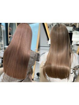 ダメージを抑えた新システムの縮毛矯正。ショートヘアでも真っすぐすぎない丸みのあるフォルムに[博多]
