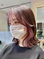 ミンクス渋谷スマートサロン(MINX shibuya smart salon)&nbsp;インナーピンクミディアムレイヤーイヤリングカラー