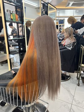 ラピス 渋谷本店(Lapis) インナーカラー/シールエクステ/ハイトーン/オレンジカラー