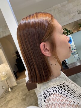 ブリーチなしダブルカラー×ぷつっとボブ