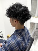 花田メンズ波巻きツイストスパイラル刈り上げパーマ下北沢