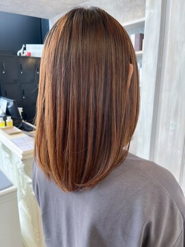 キャアリー(Caary) 福山人気髪質改善ストレート20代30代ブリーチなしオレンジカラー