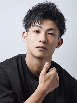 アルファ 新宿(alpha) フェザーパーマ/ブルーブラック/刈り上げセンターパート[新宿]