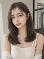 ユーフォリア 青山(Euphoria)&nbsp;ゆるめパーマベージュカラーグレージュおくれ毛カット姫カット◎