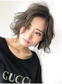 ふわくしゃボブ_スリークボブ厚めバング ローライト_97076