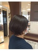 ショートボブベージュブラウンショートヘア