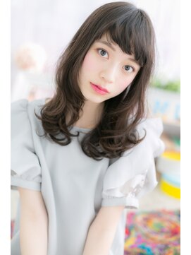 ミック ヘアアンドビューティー 大山店(miq Hair&Beauty) オン眉前髪カール♪ダークグレージュくせ毛風セミディa1