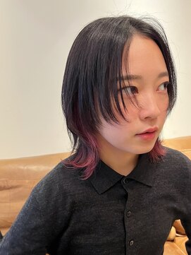 ベチカ(vetica) ボルドーカラーのマッシュウルフ＊