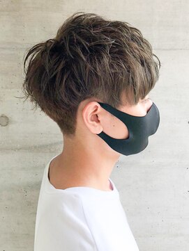 ビスポーク(BESPOKE) 無造作マッシュメンズショート☆ツーブロックアッシュブラウン