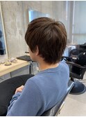 ナチュラルショート×アッシュブラウン