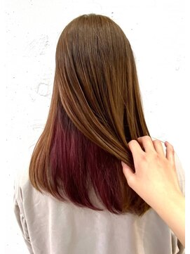 ヴェイン 渋谷(vain) 簡単ヘアセットワンカールミディアム 大人インナーカラー