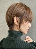大人ショートボブ丸みショートカットマッシュショート前髪あり