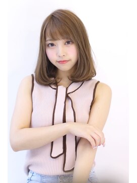 オーロ 緑地公園店(ORO) オリーブカラーハイライトカラー小顔セミウェットウェーブ