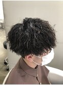 ツイスパマッシュ(刈り上げツーブロック黒髪パーマ)