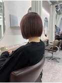 丸くならないボブ☆春カラーピンクベージュ