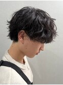 栃木緩め波巻きパーマシャドウパーマメンズマッシュウルフカット