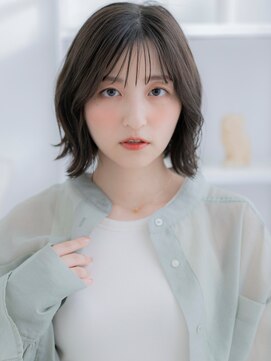 モッズヘア 越谷(mod's hair) 外ハネカールオリーブグレー小顔マレットヘアc7越谷20代30代40代