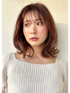 カバーヘア ブリス 志木南口駅前店(COVER HAIR bliss) ミディアムボブ/くびれヘア/ココアベージュ/大人ガーリーp志木