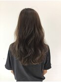 ウィービングハイライトアッシュグレージュ外国人風ヘア奈良清水