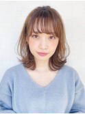 ミディアムレイヤー_ウェーブパーマフォギーベージュ_97545