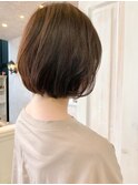 福山市美容院人気 丸みショートボブ イルミナカラーCaary
