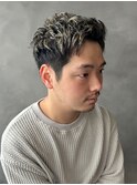 ハイライトアップバングメンズカット束感