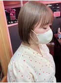 【トレンド】ブリーチカラー ミルクティーベージュカラー ボブ